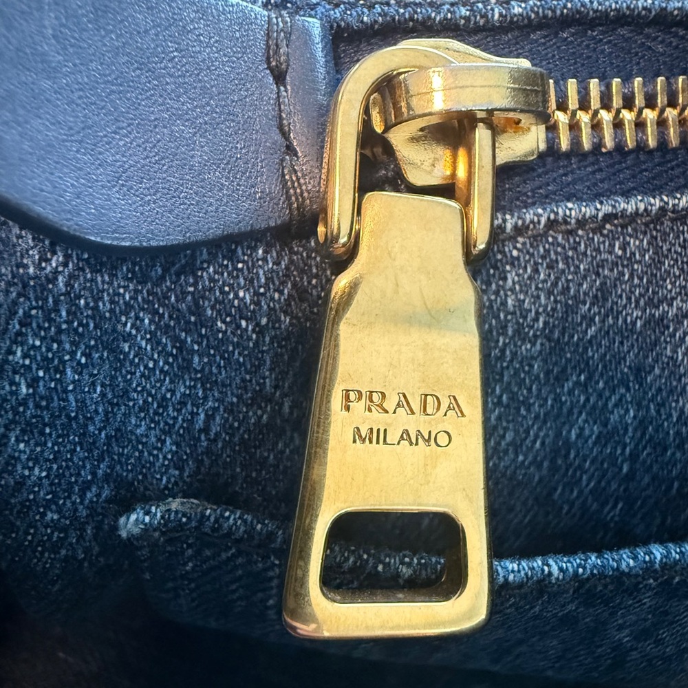 Prada Denim Logo Tote in Blue - Picture 9 of 12